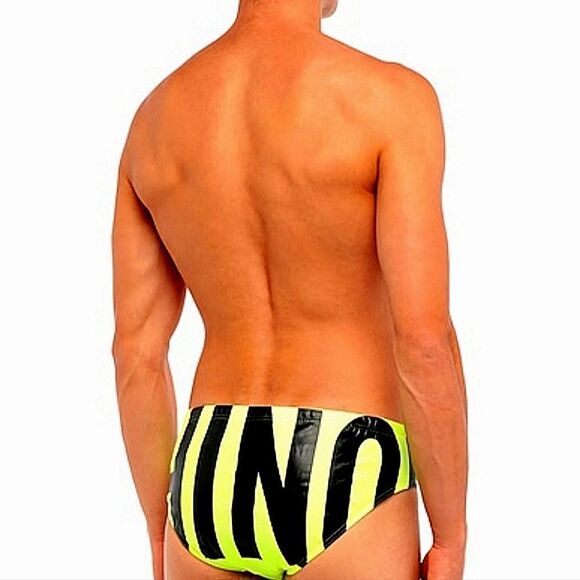 Moschino Men's Neon Yellow Swim Beach Bikini Briefs Bottom size XSMALL - Picture 5 of 16